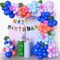Stich 131Pcs Balloon Birthday Party Decorations - Blue Purple Arch Kit with Happy Birthday Banner, Palm Leaves, Flowers for Kids, Baby Shower, Tropical Party Supplies